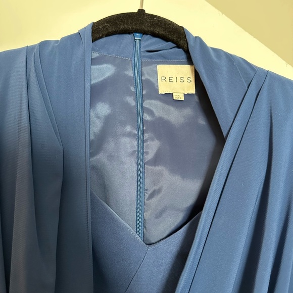 Reiss royal blue midi shift with draping - size 2 - Picture 2 of 4